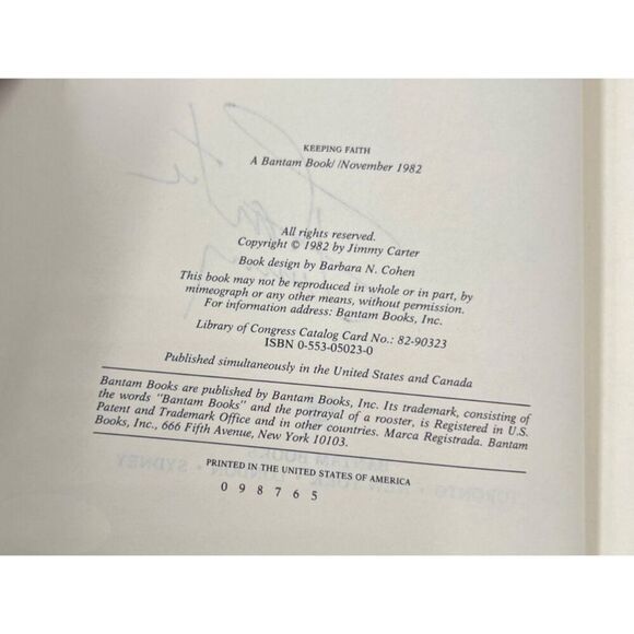 Jimmy Carter Signed Book Full Name Keeping Faith Memoirs Of A President HC JSA - Picture 6 of 8